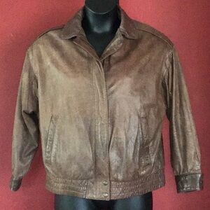 MARSHALL FIELD’S LEATHER BOMBER JACKET SIZE S*